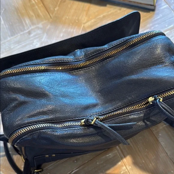 Navy blue Leather Crossbody Bag - Picture 10 of 12